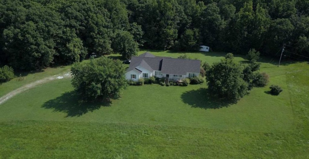 Aerial view of Aspenleaf Shelties home and kennel in Dewy Rose, Georgia